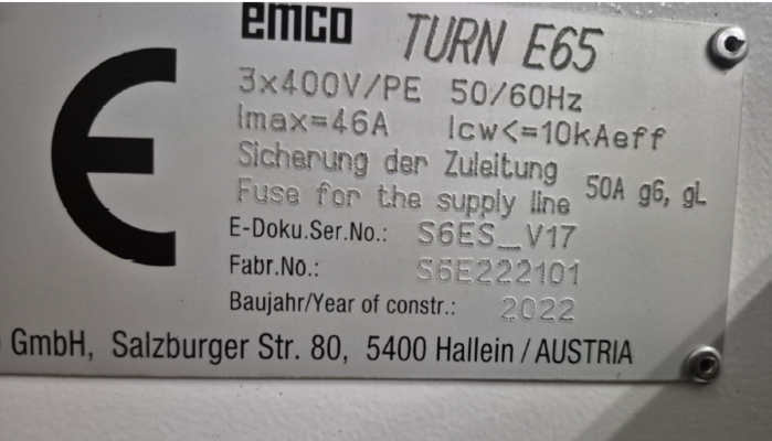 EMCOTURN E 65 SMY, Siem., Bj. 2022
